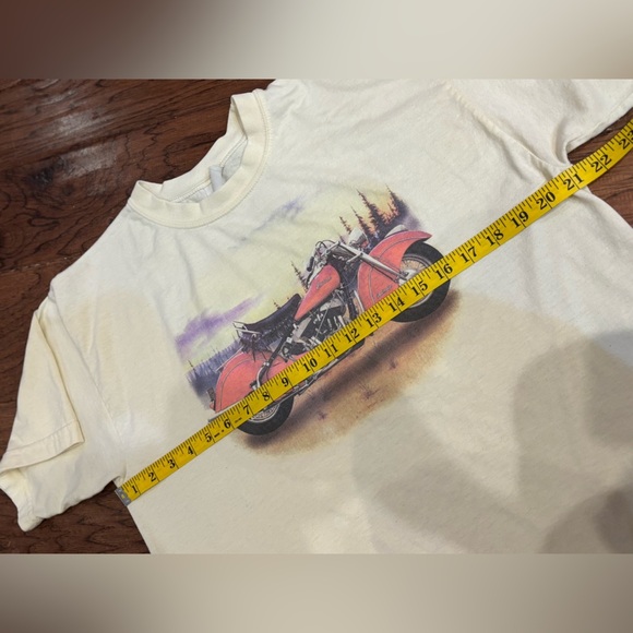 Vintage Indian Motorcycle T-Shirt | Cream Graphic Tee | Size M/L - Picture 8 of 8